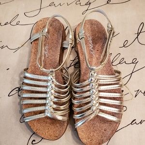 DKNY gold sandals